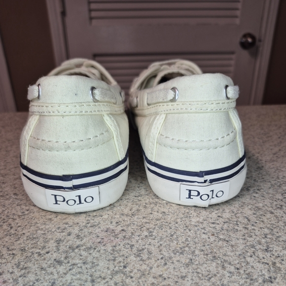 Polo by Ralph Lauren White Boat Shoes Classic Design - Picture 3 of 5
